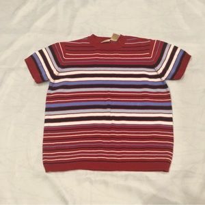 Bobbie Brooks size large short sleeve knit top, striped.